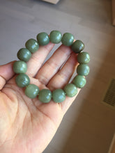 Load image into Gallery viewer, 100% Natural 13.8x12.5mm dark green/gray/brown vintage style nephrite Jade bead bracelet HF76
