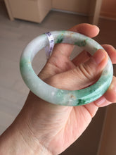 Load image into Gallery viewer, 60.2mm certified Type A 100% Natural light green sunny green light purple Jadeite Jade bangle BK138-5279