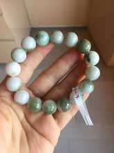 Load image into Gallery viewer, 13.2mm 100% natural type A dark green gray jadeite jade beads bracelet group AT103