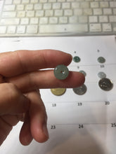 Load image into Gallery viewer, 11.5mm Type A 100% Natural icy watery oily dark green gray black(油青) Jadeite Jade Safety Guardian Button donuts Pendant group PC222 add on item