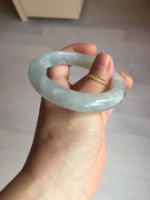 Load image into Gallery viewer, 54.5mm 100% natural type A icy watery light green/brown/black seaweed jadeite jade bangle Y154-5248
