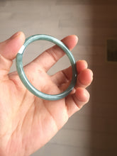 Load image into Gallery viewer, 55.7mm Certified Type A 100% Natural dark green/blue/gray Guatemala slim round cut Jadeite bangle PH174-8132