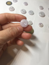 Load image into Gallery viewer, 11.9-19.7mm Type A 100% Natural light purple white gary Jadeite Jade Safety Guardian Button donuts Pendant group AA69