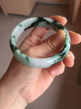 Load image into Gallery viewer, 59.2mm Certified Type A 100% Natural sunny green/dark green/purple/white Spring Forest broad Jadeite bangle PH71-0574