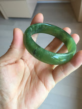Load image into Gallery viewer, 54mm 100% Natural icy watery blue/black/gray Xiu Jade Serpentine bangle XY126