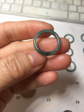 Load image into Gallery viewer, 15.5mm size 4 3/4 100% natural type A icy watery green/blue icy watery Guatemala jadeite jade band ring group PE126