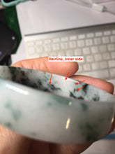 Load image into Gallery viewer, 50.8mm Certified type A 100% Natural sunny green/white/purple Little Wildflower thin square Jadeite Jade bangle PA252-6917