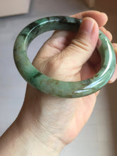 Load image into Gallery viewer, 58.5mm Certified 100% natural Type A dark green/sunny green/black/red/brown jadeite bangle PD85-9801