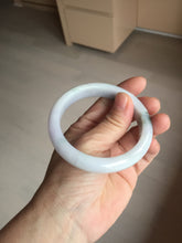 Load image into Gallery viewer, 56.7mm certified 100% natural Type A dark green/purple/white with green floating flowers jadeite jade bangle PB233-2826