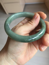 Load image into Gallery viewer, 58.8mm Certified type A 100% Natural oily dark green (老油青) gray black Mountains Afar (远山)Jadeite bangle PH240-1627