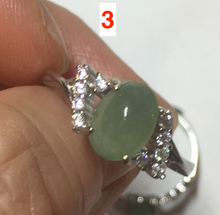 Load image into Gallery viewer, 100% natural type A icy watery green dark green four-prong jadeite jade ring group BP145