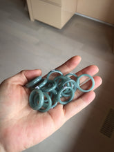 Load image into Gallery viewer, Size 7 3/4 100% natural type A light dark green blue black gray Guatemala jadeite band ring group AA113