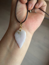 Load image into Gallery viewer, 100% natural type A white purple green yellow jadeite jade leaf pair pendant/earring group BP156