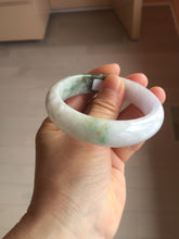 Load image into Gallery viewer, 55mm certified 100% natural Type A sunny green light purple jadeite bangle PA186-4759