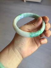 Load image into Gallery viewer, 58.5mm Certified type A 100% Natural sunny green/white Jadeite bangle AY86-3473