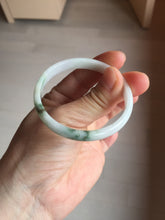 Load image into Gallery viewer, 50.2mm Certified Type A 100% Natural white with floating flowers/purple Jadeite Jade bangle BL92-4677