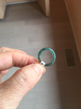 Load image into Gallery viewer, Size 2 1/4 (13.6mm) 100% natural type A icy watery green/blue/gray Guatemala jadeite jade band ring group AA105