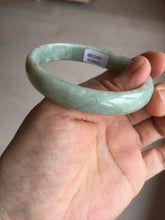 Load image into Gallery viewer, 52mm certified Type A 100% Natural light green oval Jadeite Jade bangle BM94-4461