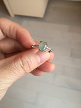 Load image into Gallery viewer, 100% natural type A icy watery green dark green four-prong jadeite jade ring group AA88
