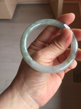 Load image into Gallery viewer, 54.5mm Certified Type A 100% Natural light green/gray/black round cut Jadeite bangle J147-3893
