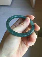 Load image into Gallery viewer, 51mm Type A 100% Natural dark green/black/blue/gray with flying snow Guatemala square style Jadeite bangle PJ45-0679