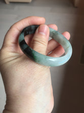 Load image into Gallery viewer, 47mm Certified Type A 100% Natural dark green Jadeite Jade oval bangle AH93-4483