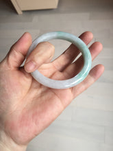 Load image into Gallery viewer, 56.5mm certified 100% natural type A white/light green white purple jadeite jade bangle AH96-0543