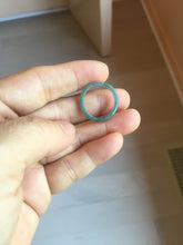 Load image into Gallery viewer, 16.5mm size 6 100% natural type A icy watery green/blue icy watery Guatemala jadeite jade band ring group PC93