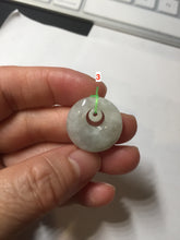 Load image into Gallery viewer, 100% natural Type A light green/white concentric circle jadeite jade safety Guardian ring pendant BN28