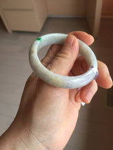 Load image into Gallery viewer, 52.2mm certified 100% natural type A white sunny green yellow purple(FU LU SHOU) oval jadeite bangle PH168-5800