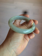Load image into Gallery viewer, 57.3 mm Certified Type A 100% Natural green/gray Jadeite Jade bangle AZ69-0347
