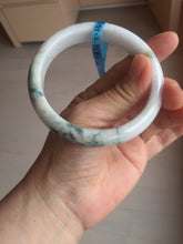 Load image into Gallery viewer, 59.4mm Certified 100% natural type A fresh green white jadeite jade bangle F121-9545