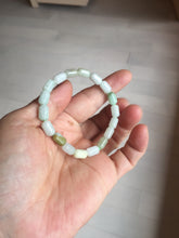 Load image into Gallery viewer, 9.9-10.5mm size 52-54mm 100% natural type A light green jadeite jade beads bracelet PC54