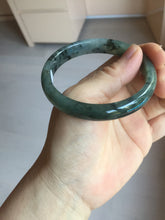 Load image into Gallery viewer, 56.8mm Certified 100% natural Type A oily dark green/gray (老油青) jadeite jade bangle PA78-6284