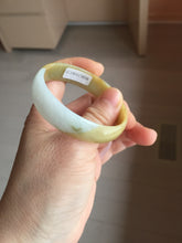 Load image into Gallery viewer, 52.4 mm Certified Type A 100% Natural yellow light green white Jadeite Jade bangle PH166-3808