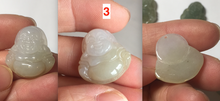 Load image into Gallery viewer, 100% Natural type A icy watery dark green/light green/yellow/white small happy Buddha (拇指佛) jadeite Jade pendant group AU18