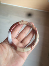 Load image into Gallery viewer, 61mm 100% natural red/pink/gray round cut red jasper stone bangle CB74