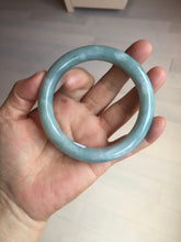 Load image into Gallery viewer, 60.5mm certified 100% natural light green/blue chubby round cut jadeite jade bangle PC99-9145