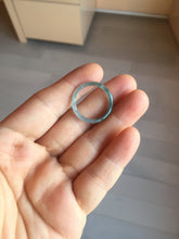 Load image into Gallery viewer, 17.9mm size 7 3/4 100% natural type A icy watery green/blue/purple slim style Guatemala slim jadeite jade band ring group PA217