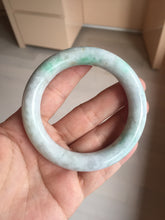 Load image into Gallery viewer, 53.6mm Certified 100% natural Type A sunny green/purple/brown chubby round cut jadeite jade bangle BQ36-5804