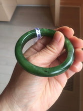 Load image into Gallery viewer, 51mm certified 100% Natural dark green/black nephrite (碧玉) bangle HN123-0138