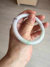Load image into Gallery viewer, 56mm Certified Type A 100% Natural light green purple(春带彩) round cut jadeite Jade bangle AA81-4938
