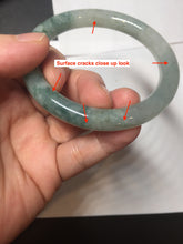 Load image into Gallery viewer, 54.6mm Certified Type A 100% Natural green white gray round cut jadeite Jade bangle BH236-0267