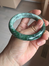 Load image into Gallery viewer, 57.5mm Certified Type A 100% Natural Sunny Green, Deep Forest Green, Gray & Black Jadeite Jade Bangle AZ159-4038