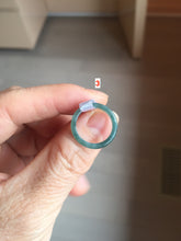 Load image into Gallery viewer, Size 1 3/4 (13.1mm) 100% natural type A icy watery green/blue/gray Guatemala jadeite jade band ring group AA107
