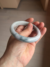 Load image into Gallery viewer, 58.4mm certified 100% natural Type A light green/purple white Snowy Pine Forest jadeite jade bangle J126-3074