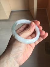 Load image into Gallery viewer, 54.2mm certified 100% natural Type A icy watery light watermelon rind oliy light green/purple/brown( 淡瓜油青) jadeite jade bangle BQ3-8153