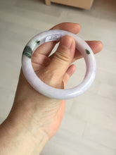 Load image into Gallery viewer, 55.5mm certified 100% natural type A sunny green/purple jadeite jade bangle BN88-8714