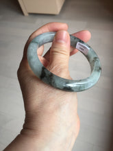 Load image into Gallery viewer, 56.9mm 100% natural Type A dark green Chinese painting (水墨) jadeite jade bangle AH94-4484