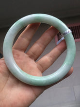 Load image into Gallery viewer, 75.7mm certified Type A 100% Natural sunny green/light green round cut plus size Jadeite Jade bangle AY100-9626